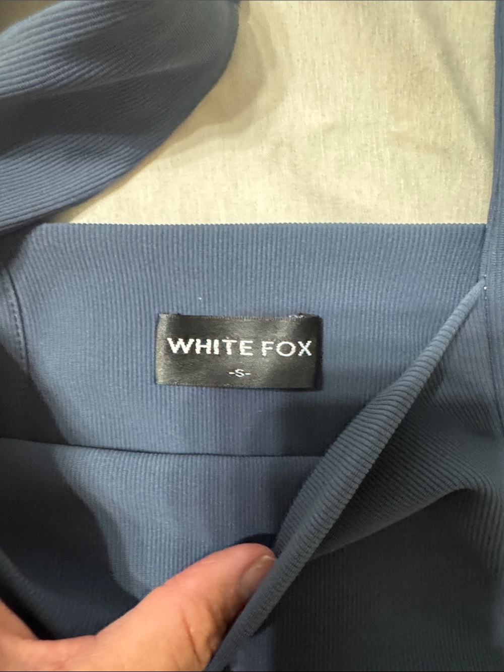 White fox Square Neck Navy Tank Top - Picture 2 of 3